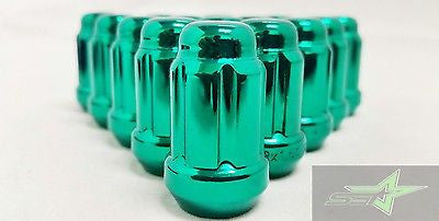 20 Green Spline Tuner Racing Lug Nuts + 1 Key | 12X1.5 | Fits Honda Acura Toyota - Set Group USA - 4