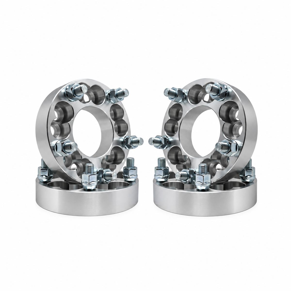 4x 5x4.75 Or 5x5 to 5x5 Wheel Adapters | 1.5" Inch Thick (38mm) | 1/2-20 Studs & Lug Nuts | 78.1mm Center Bore | Forged 6061 T-6 Aerospace Grade Hard Anodized Aluminum