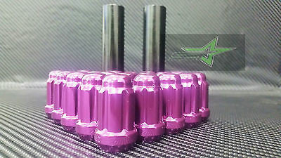 23 Purple Jeep Lug Nuts | 6 Spline Tuner | 1/2"-20 | Closed End |+Key 5X5, 5X4.5 - Set Group USA - 9