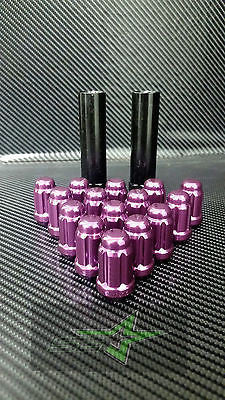 23 Purple Jeep Lug Nuts | 6 Spline Tuner | 1/2"-20 | Closed End |+Key 5X5, 5X4.5 - Set Group USA - 4