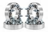 4x 6x4.5 Or 6x5 to 6x5.5 Wheel Adapters | 1.25" Inch Thick (32mm) | 4 Piece Set | 12x1.5 Studs & Lug Nuts | 87.1mm Center Bore | Forged 6061 T-6 Aerospace Grade Hard Anodized Aluminum