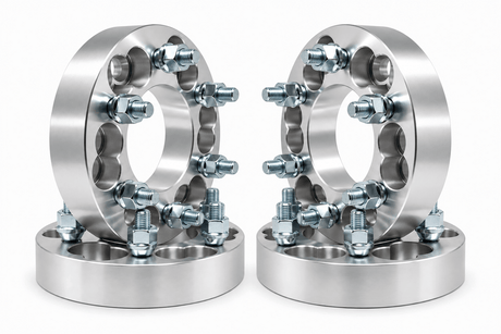 4x 6x5.5 Or 6x5 to 6x5.5 Wheel Adapters | 1.25" Inch Thick (32mm) | 12x1.5 Studs & Lug Nuts | 87.1mm Center Bore | Forged 6061 T-6 Aerospace Grade Hard Anodized Aluminum - SET Group USA