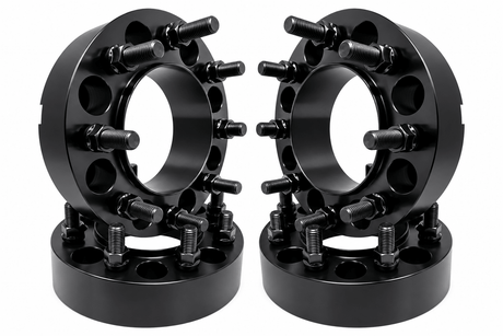 4x 8x180 Hub Centric Wheel Spacers | 2" Inch (50mm) | 14x1.5 Studs & Lug Nuts | 125mm Center Bore & Wheel Centering Lip | Forged 6061 T-6 Aerospace Grade Hard Anodized Aluminum - SET Group USA