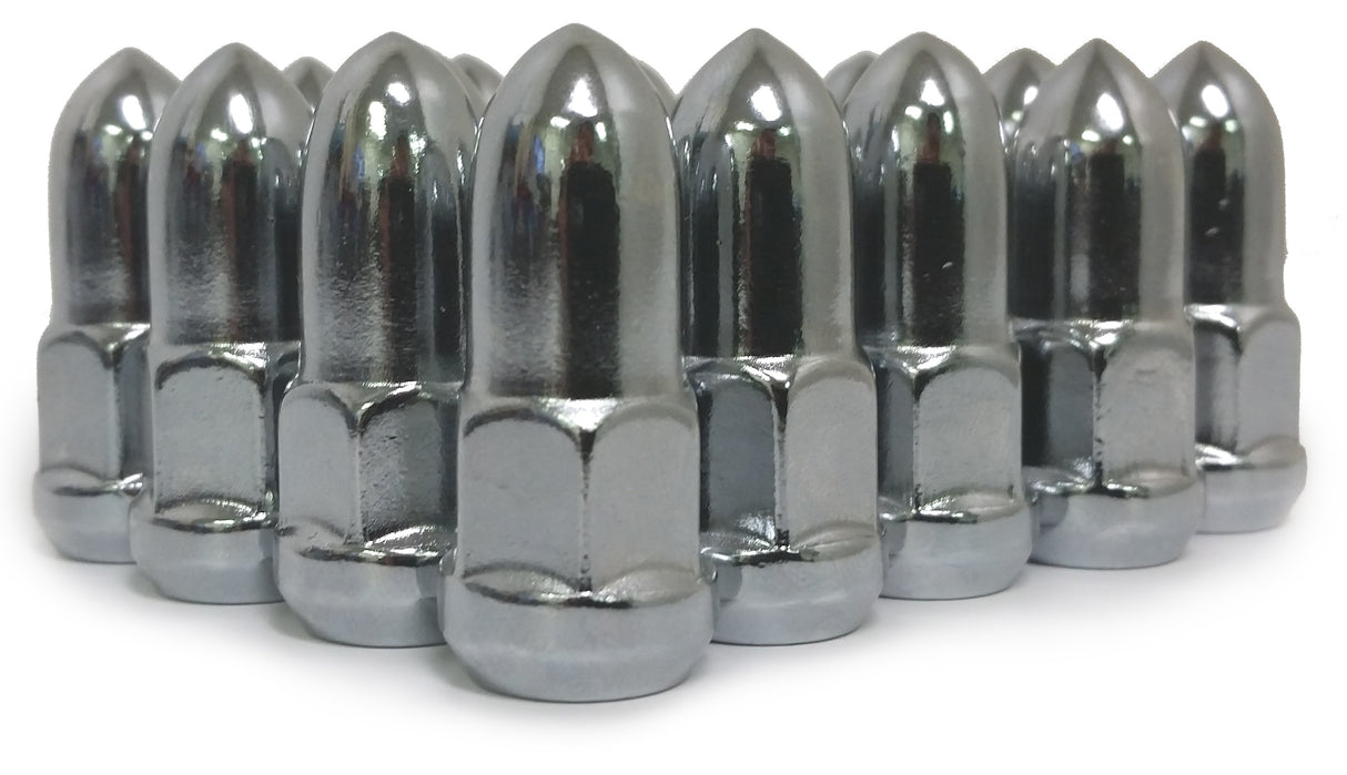10 BULLET LUG NUTS CHROME BULGE ACORN | 1/2"-20 | CLOSED END | 5X4.5 | 5X114.3