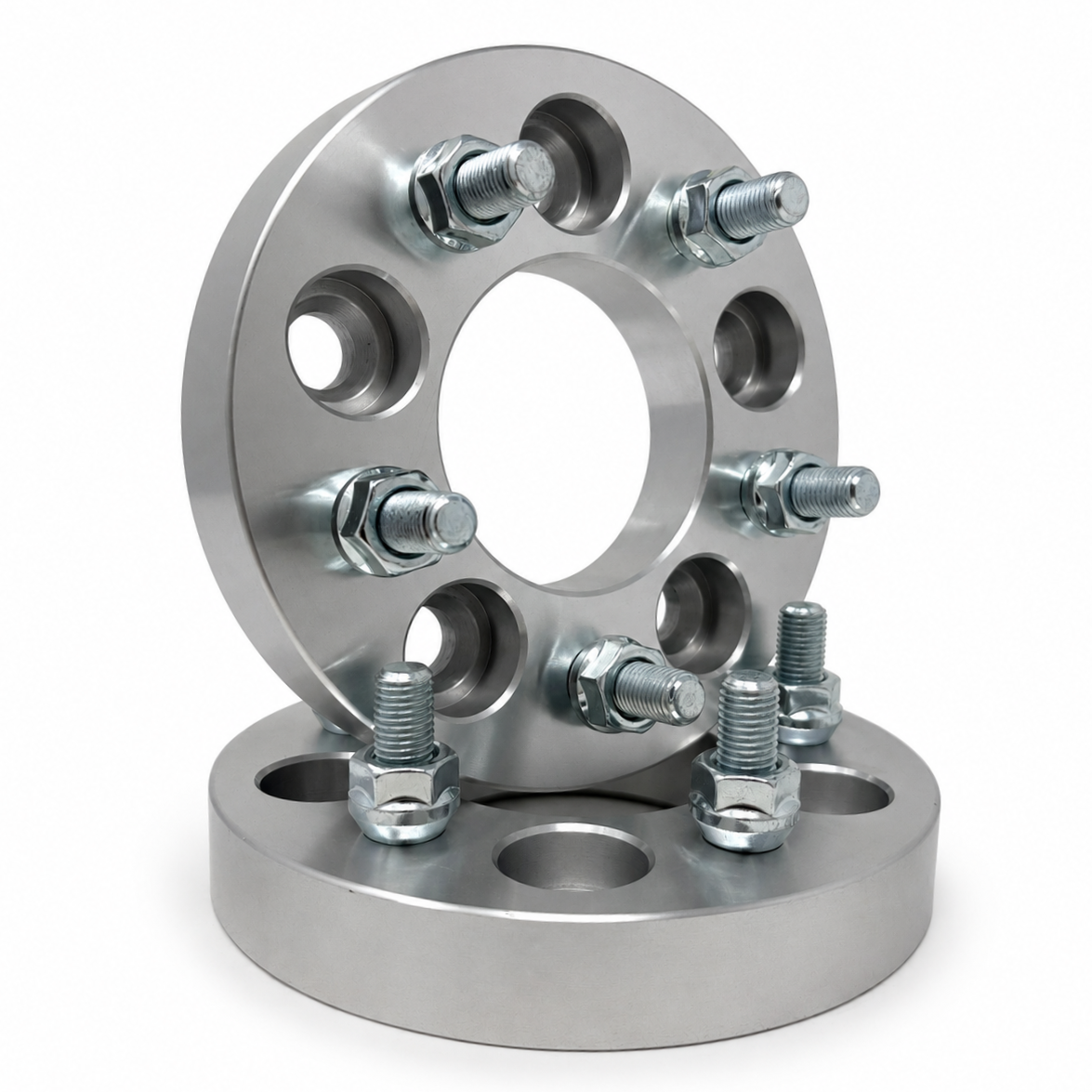 4x 5x4.5 to 5x115 Wheel Adapters | 1.25" Inch Thick (32mm) | 12x1.5 Studs & Lug Nuts | 74mm Center Bore | Forged 6061 T-6 Aerospace Grade Hard Anodized Aluminum