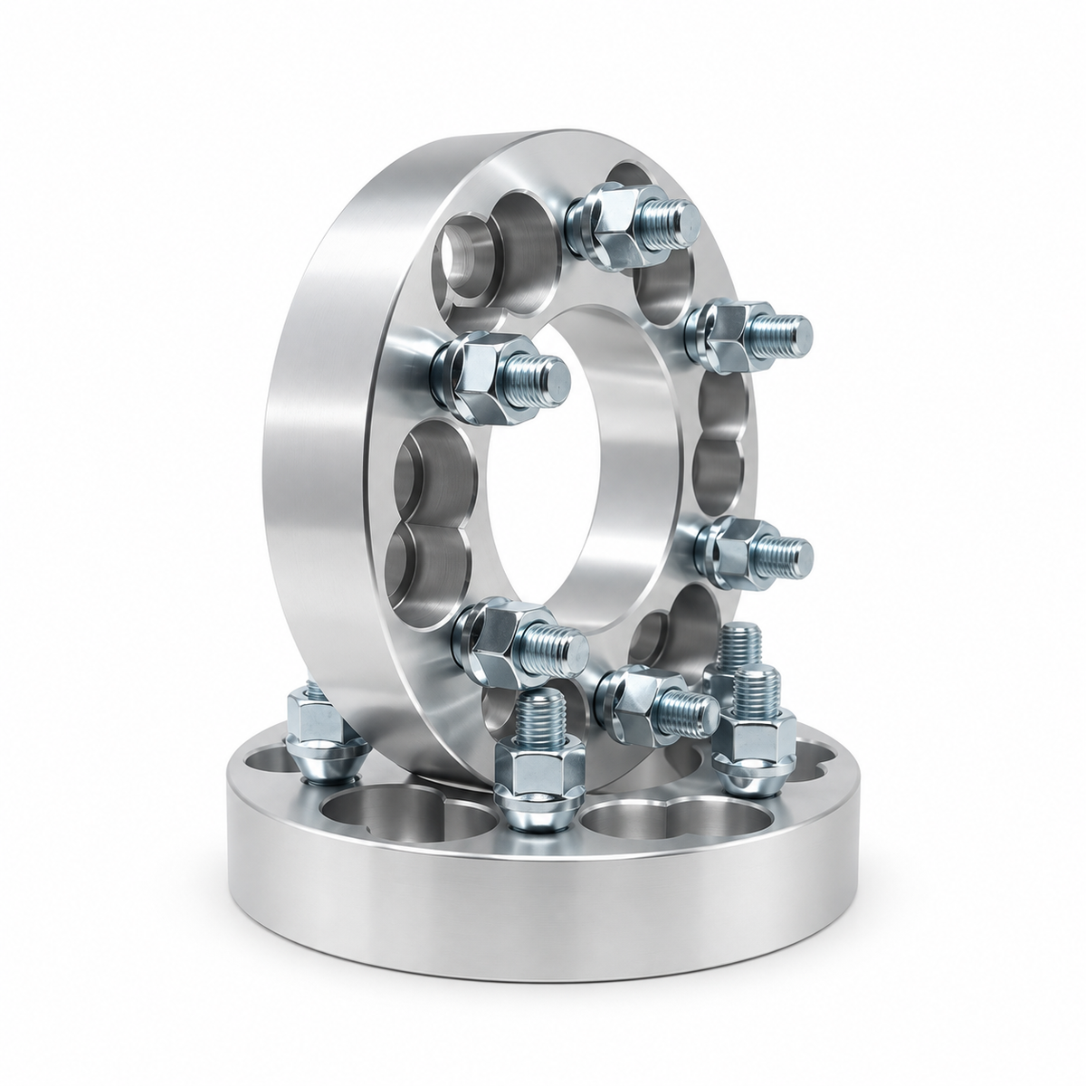 2x 6x135 Or 6x5.5 to 6x135 Wheel Adapters | 1.25" Inch Thick (32mm) | 14x1.5 Studs & Lug Nuts | 108mm Center Bore | Forged 6061 T-6 Aerospace Grade Hard Anodized Aluminum