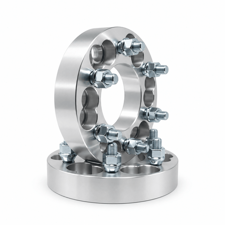 4x 6x5.5 Or 6x5 to 6x5.5 Wheel Adapters | 1.25" Inch Thick (32mm) | 12x1.5 Studs & Lug Nuts | 87.1mm Center Bore | Forged 6061 T-6 Aerospace Grade Hard Anodized Aluminum - SET Group USA