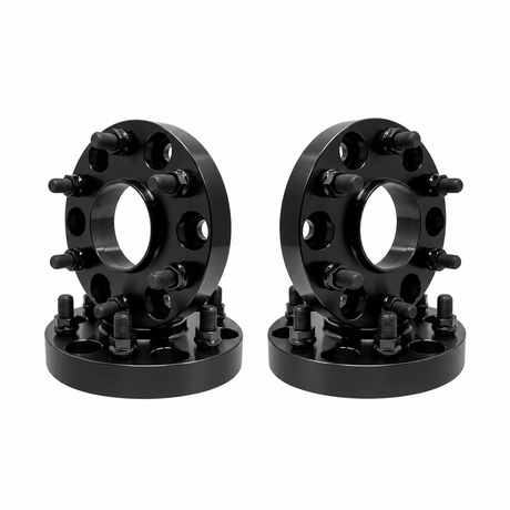 4x 6x4.5 Hub Centric Wheel Spacers | 1.25" Inch (32mm) | 12x1.25 Studs & Lug Nuts | 66.1mm Center Bore & Wheel Centering Lip | Forged 6061 T-6 Aerospace Grade Hard Anodized Aluminum - SET Group USA
