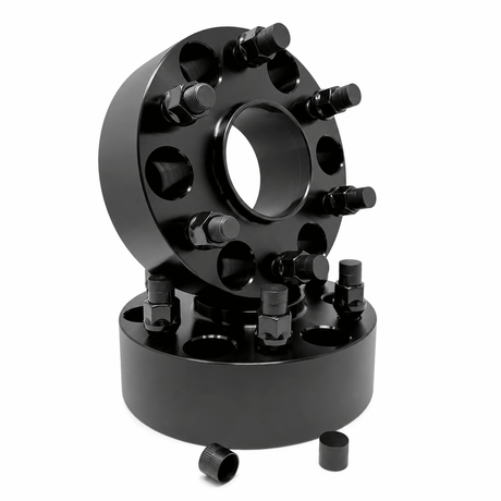 2x 6x135 to 6x5.5 Ford To Chevy or Toyota Truck Hub Centric Wheel Adapters | 2" Inch Thick (50mm) | 14x1.5 Studs & Lug Nuts | 87mm Center Bore & 78.1mm Wheel Centering Lip | Forged 6061 T-6 Aerospace Grade Hard Anodized Aluminum - SET Group USA