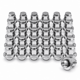 14x1.5 OEM Toyota / Lexus Style Mag Lug Nuts For Tacoma, Tundra, Land Cruiser, Sequoia, LX, GX Chrome Wheel Lugs With Attached Washer 14mm x 1.5 - SET Group USA