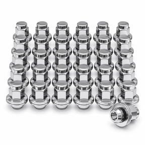 14x1.5 OEM Toyota / Lexus Style Mag Lug Nuts For Tacoma, Tundra, Land Cruiser, Sequoia, LX, GX Chrome Wheel Lugs With Attached Washer 14mm x 1.5 - SET Group USA