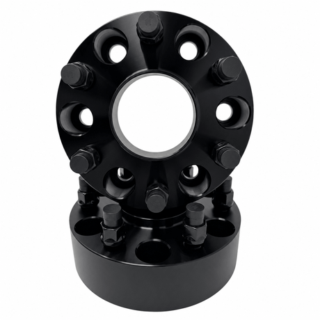 2x 6x135 to 6x5.5 Ford To Chevy or Toyota Truck Hub Centric Wheel Adapters | 2" Inch Thick (50mm) | 14x1.5 Studs & Lug Nuts | 87mm Center Bore & 78.1mm Wheel Centering Lip | Forged 6061 T-6 Aerospace Grade Hard Anodized Aluminum - SET Group USA
