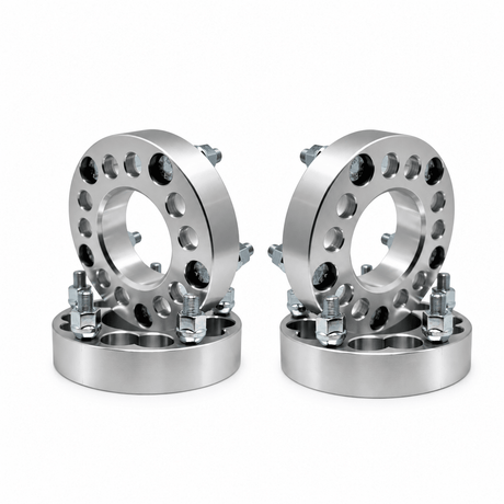 4x 5x5 Or 5x5.5 to 5x5.5 Wheel Adapters | 1.5" Inch Thick (38mm) | Dual Drilled Universal Fit 5x5 Or 5x5.5 Vehicles | 12x1.5 Studs & Lug Nuts | 87.1mm Center Bore | Forged 6061 T-6 Aerospace Grade Hard Anodized Aluminum - SET Group USA