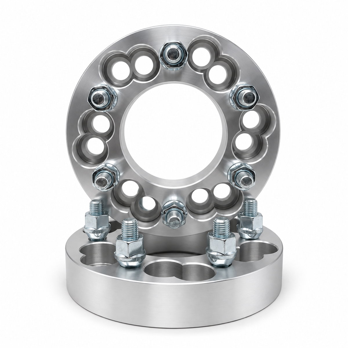 2x 6x135 Or 6x5.5 to 6x135 Wheel Adapters | 1.25" Inch Thick (32mm) | 14x1.5 Studs & Lug Nuts | 108mm Center Bore | Forged 6061 T-6 Aerospace Grade Hard Anodized Aluminum
