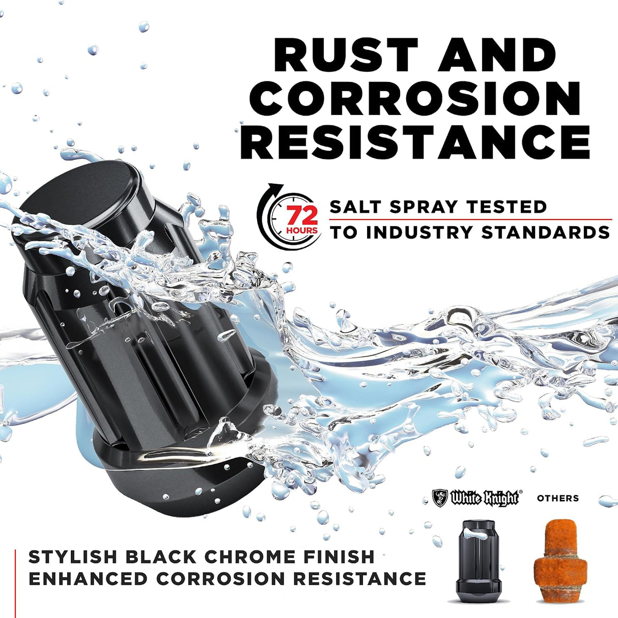 20 Matte Black Mustang Lug Nuts | Racing 6 Spline Lugs | 1/2"-20 | +2 Keys |