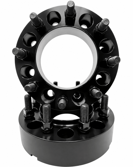 4x 8x170 Hub Centric Wheel Spacers | 2.5" Inch (63mm) | 14x1.5 Studs & Lug Nuts | 125mm Center Bore & Wheel Centering Lip | Forged 6061 T-6 Aerospace Grade Hard Anodized Aluminum - SET Group USA