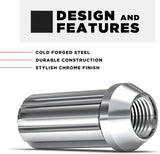 24 Chrome Spline Lug Nuts 2 Keys | 14X1.5 | 6 Lug Wheels Locking Lugs 6X5.5 Rims