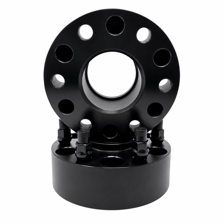 2x 6x135 to 6x5.5 Ford To Chevy or Toyota Truck Hub Centric Wheel Adapters | 2" Inch Thick (50mm) | 14x1.5 Studs & Lug Nuts | 87mm Center Bore & 78.1mm Wheel Centering Lip | Forged 6061 T-6 Aerospace Grade Hard Anodized Aluminum - SET Group USA