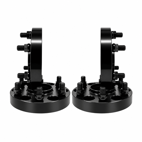 4x 6x4.5 Hub Centric Wheel Spacers | 1.25" Inch (32mm) | 12x1.25 Studs & Lug Nuts | 66.1mm Center Bore & Wheel Centering Lip | Forged 6061 T-6 Aerospace Grade Hard Anodized Aluminum - SET Group USA