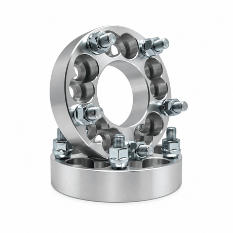 2x 5x4.75 Or 5x5 to 5x5 Wheel Adapters | 1.25" Inch Thick (32mm) | 1/2-20 Studs & Lug Nuts | 78.1mm Center Bore | Forged 6061 T-6 Aerospace Grade Hard Anodized Aluminum - SET Group USA