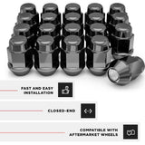 10 Black Lug Nuts 14X1.5 | Mopar Dodge Challenger | Charger | Magnum 5X115 Lugs