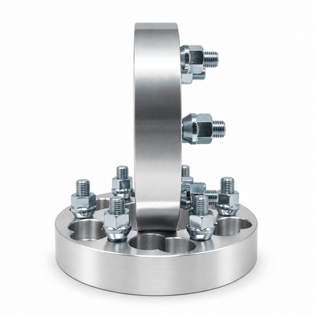 4x 6x5.5 Or 6x5 to 6x5.5 Wheel Adapters | 1.25" Inch Thick (32mm) | 12x1.5 Studs & Lug Nuts | 87.1mm Center Bore | Forged 6061 T-6 Aerospace Grade Hard Anodized Aluminum - SET Group USA
