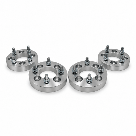 4x 4x4.5 Wheel Spacers | 1.5" Inch (38mm) | 12x1.5 Studs & Lug Nuts | 71mm Center Bore | Forged 6061 T-6 Aerospace Grade Hard Anodized Aluminum - SET Group USA