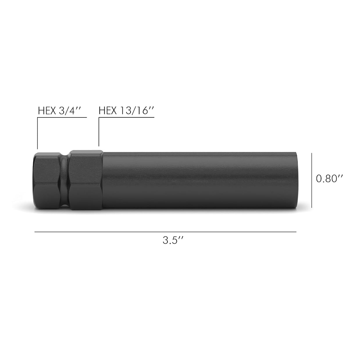 20 Matte Black Mustang Lug Nuts | 6 Spline Tuner | 1/2"-20 | + Key |