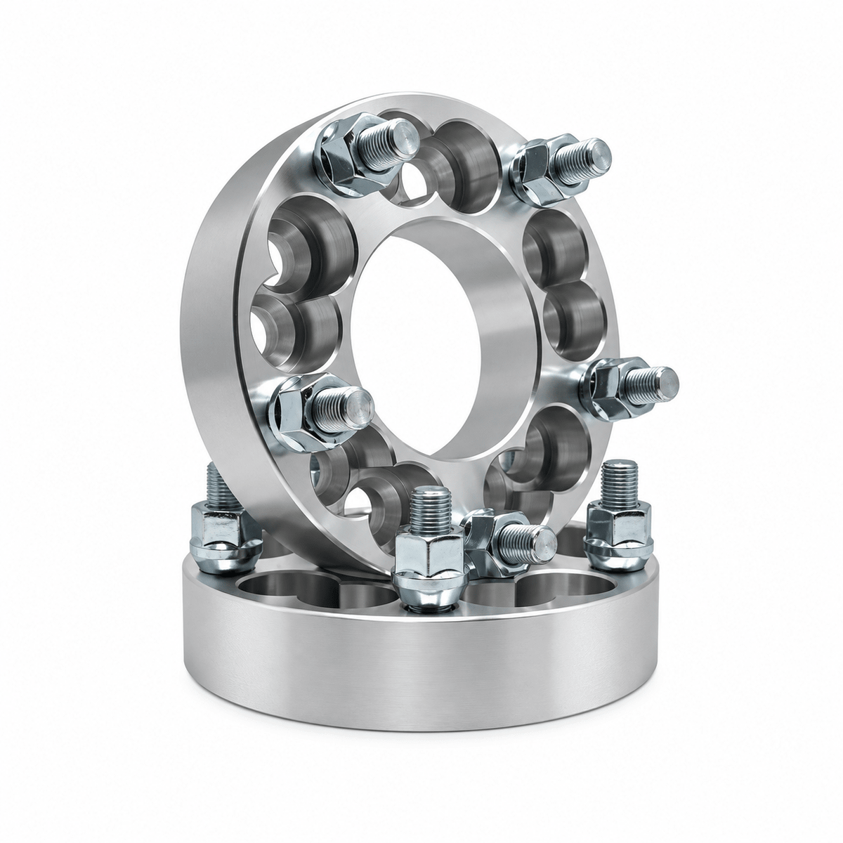 2x 5x110 Or 5x112 to 5x4.5 Wheel Adapters | 1.25" Inch Thick (32mm) | Dual Drilled Universal Fit 5x110 Or 5x112 Vehicles | 12x1.5 Studs & Lug Nuts | 74mm Center Bore | Forged 6061 T-6 Aerospace Grade Hard Anodized Aluminum - SET Group USA