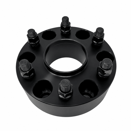 2x 6x135 to 6x5.5 Ford To Chevy or Toyota Truck Hub Centric Wheel Adapters | 2" Inch Thick (50mm) | 14x1.5 Studs & Lug Nuts | 87mm Center Bore & 78.1mm Wheel Centering Lip | Forged 6061 T-6 Aerospace Grade Hard Anodized Aluminum - SET Group USA