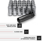 24 Chrome Spline Drive Locking Lug Nuts | 14X1.5 | + Key For 6 Lug Wheels 6X5.5