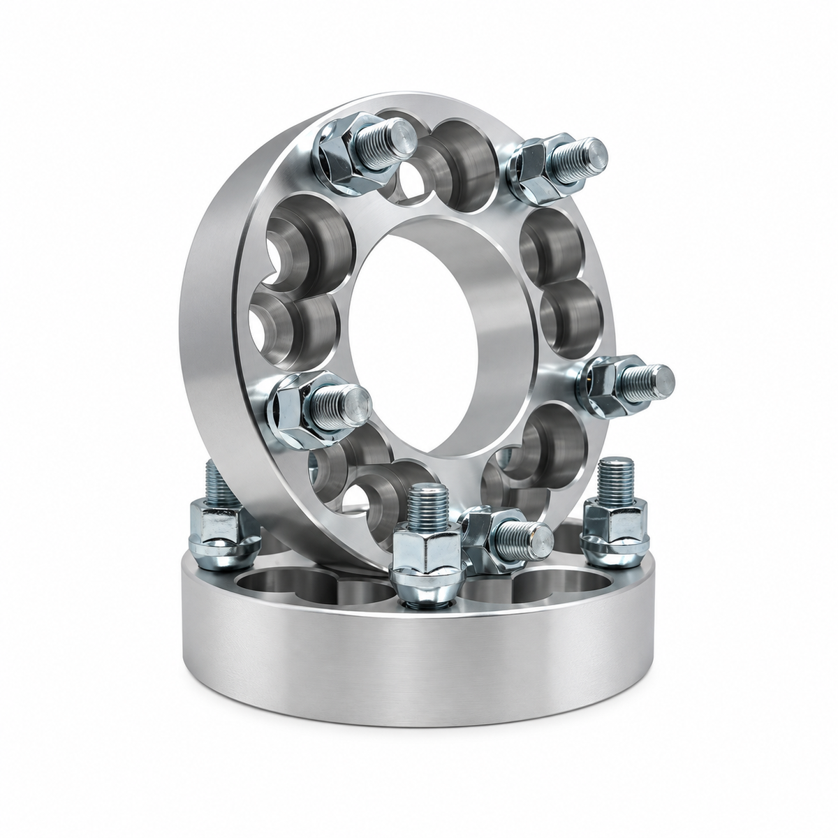 2x 5x100 Or 5x4.25 to 5x112 Wheel Adapters | 1.25" Inch Thick (32mm) | 12x1.5 Studs & Lug Nuts | 74mm Center Bore | Forged 6061 T-6 Aerospace Grade Hard Anodized Aluminum