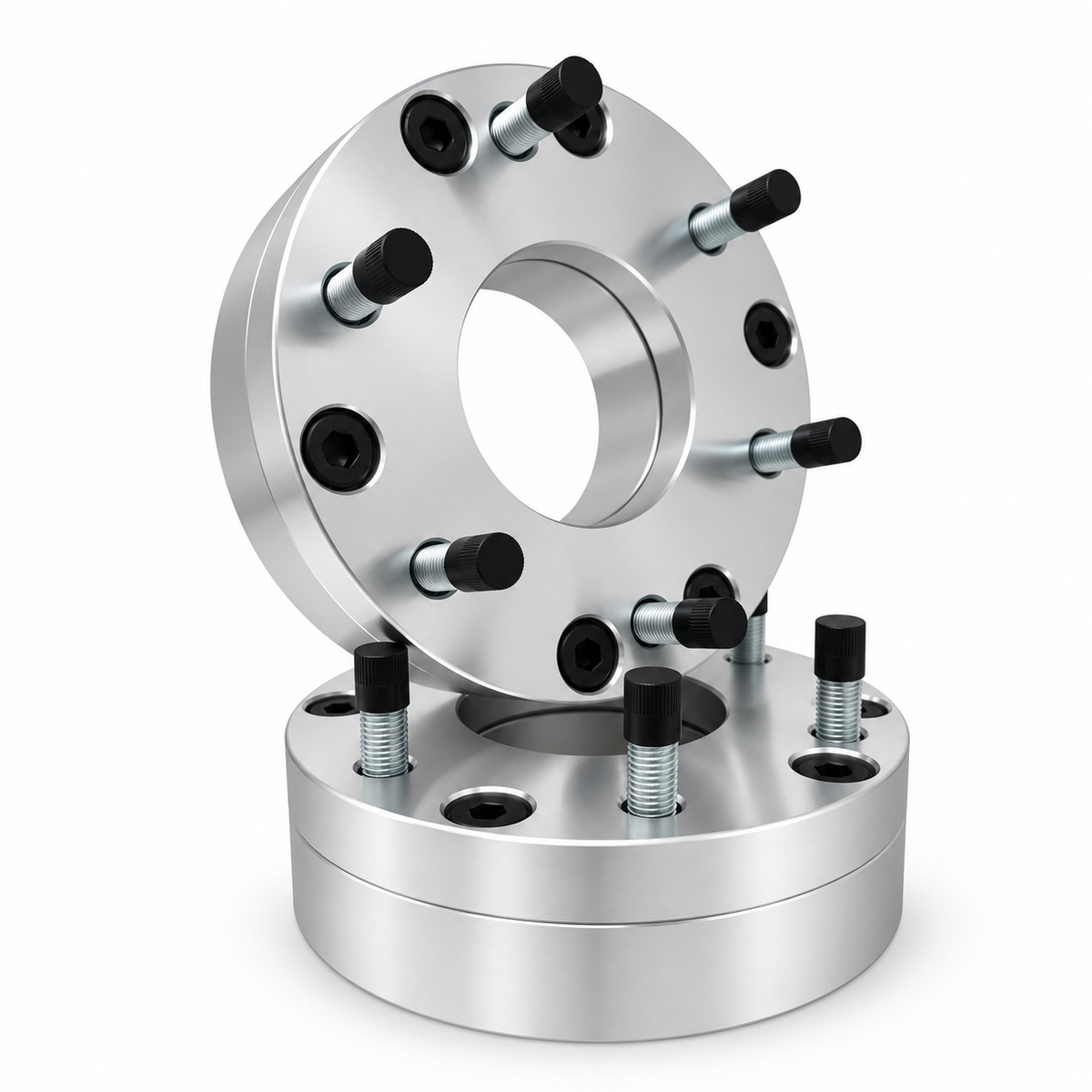 2x 5x4.75 to 6x5.5 Wheel Adapters | 2" Inch Thick (50mm) | Universal Fit 5x4.75 Or 5x120.65 Vehicles | 12x1.5 Studs & Lug Nuts | 74mm Center Bore | Forged 6061 T-6 Aerospace Grade Hard Anodized Aluminum