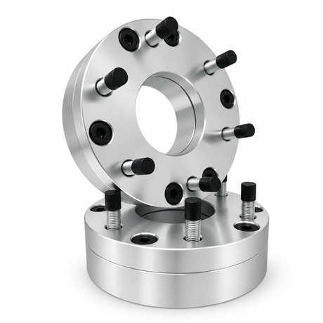 2x 5x4.75 to 6x135 Wheel Adapters | 2" Inch Thick (50mm) | 12x1.5 Studs & Lug Nuts | 74mm Center Bore | Forged 6061 T-6 Aerospace Grade Hard Anodized Aluminum - SET Group USA