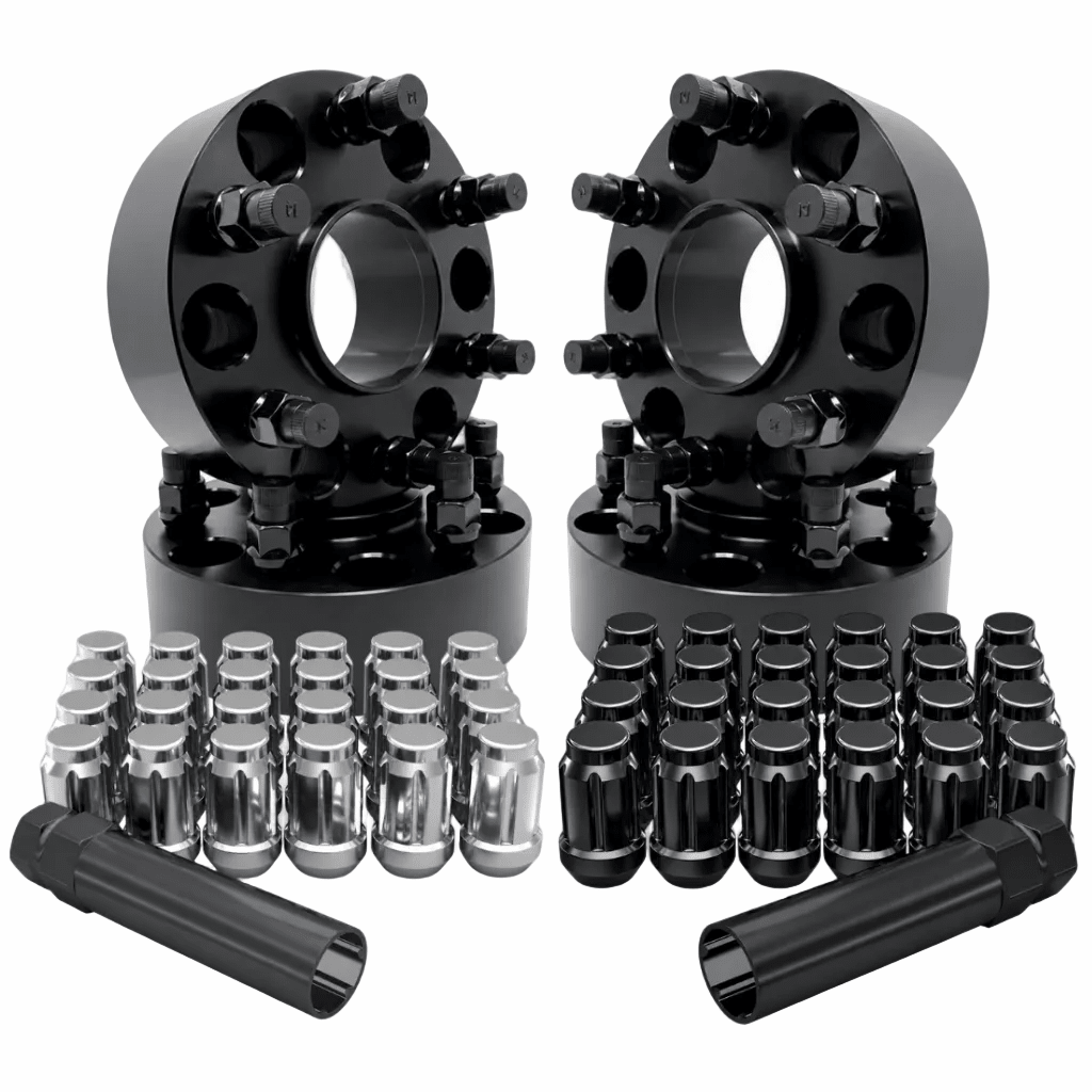 6x135 Wheel Spacers Hub Centric for Ford F-150 Raptor Expedition, Lincoln Navigator 2015-2027, 1" - 2", 87.1mm Bore, 14x1.5 Studs + 20x Free Black Or Chrome Spline Lug Nuts + Key - SET Group USA