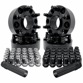 6x135 Wheel Spacers Hub Centric for Ford F-150 Raptor Expedition, Lincoln Navigator 2015-2027, 1" - 2", 87.1mm Bore, 14x1.5 Studs + 20x Free Black Or Chrome Spline Lug Nuts + Key - SET Group USA