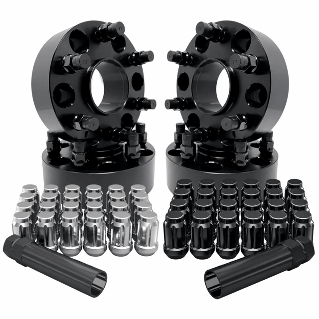 6x135 Wheel Spacers Hub Centric for Ford F-150 Raptor Expedition, Lincoln Navigator 2015-2027, 1" - 2", 87.1mm Bore, 14x1.5 Studs + 20x Free Black Or Chrome Spline Lug Nuts + Key - SET Group USA