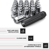 20Pc 12X1.5 Closed End 6 Spline Lug Nuts + 2 Keys Fits Honda & Acura Locking