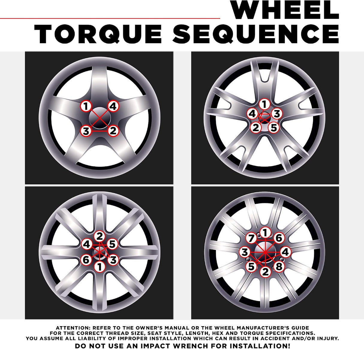 24 Chrome Spline Drive Locking Lug Nuts | 14X1.5 | + Key For 6 Lug Wheels 6X5.5