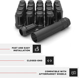 20 Matte Black Spline Tuner Racing Lug Nuts | 12X1.5 | Fits Most Jdm Honda |