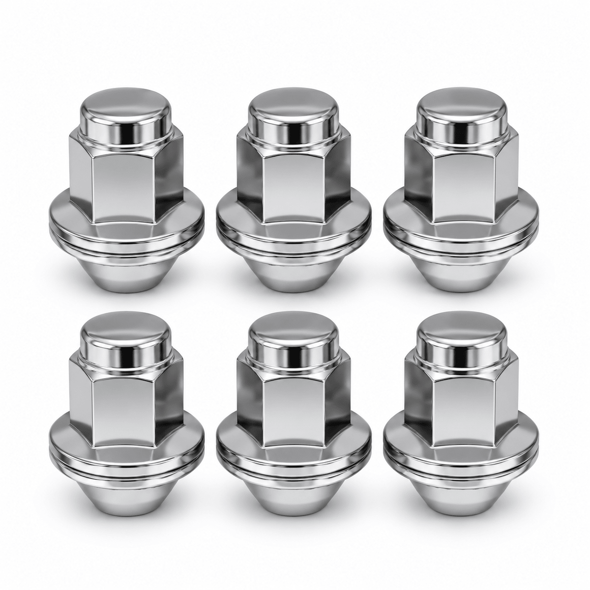 14x1.5 OEM Toyota / Lexus Style Mag Lug Nuts For Tacoma, Tundra, Land Cruiser, Sequoia, LX, GX Chrome Wheel Lugs With Attached Washer 14mm x 1.5 - SET Group USA