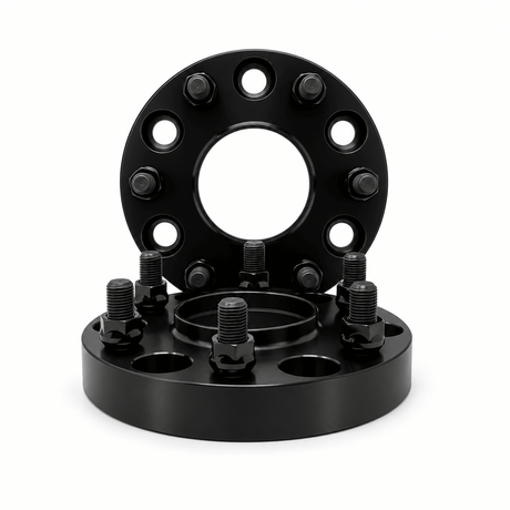 4x 6x4.5 Nissan Frontier Xterra Pathfinder 2005 & Newer Hub Centric Wheel Spacers | 1.25" Inch (32mm) | 12x1.25 Studs & Lug Nuts | 66.1mm Center Bore & Wheel Centering Lip | Forged 6061 T-6 Aerospace Grade Hard Anodized Aluminum - SET Group USA