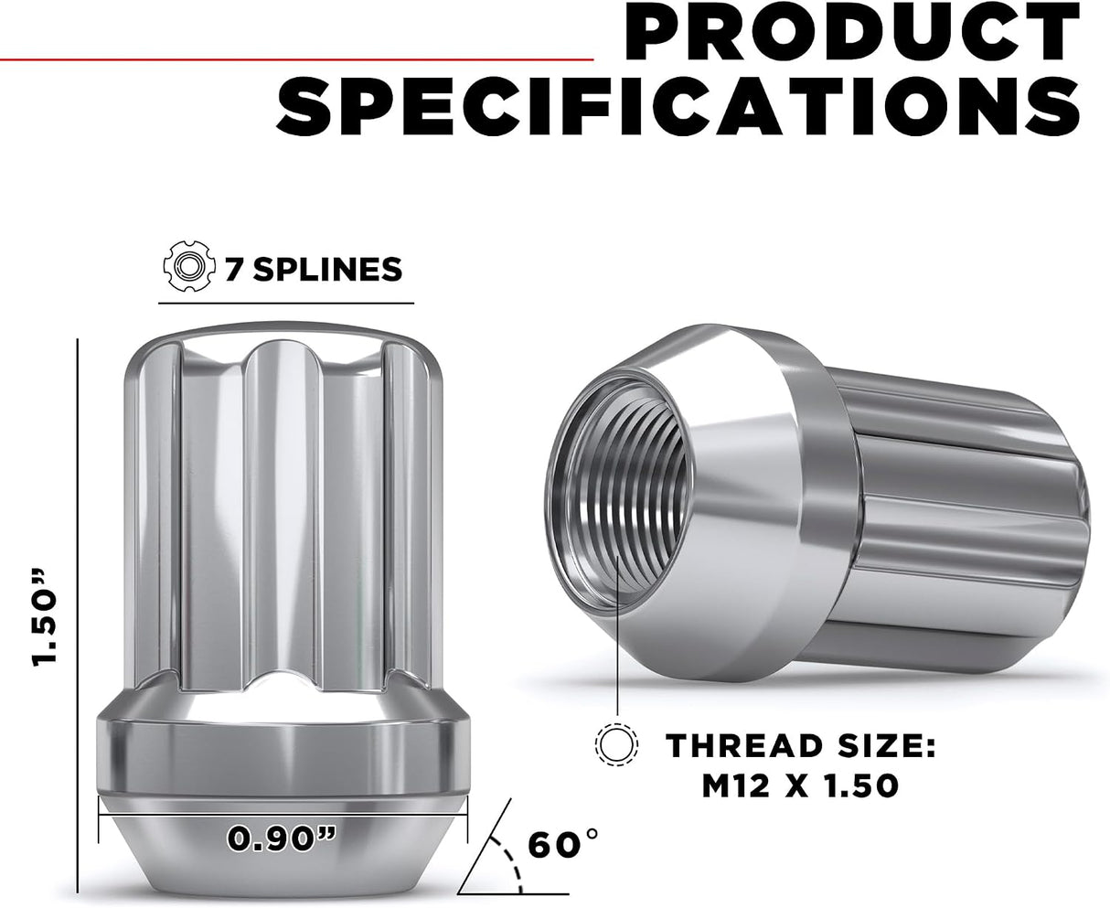 20 Spline Lug Nuts 14X1.5 | Chevy Camaro | Cadillac Cts | Cts-V | 5X115 Lugs