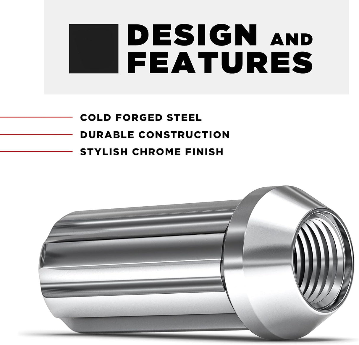 1Pc Chrome Seven Spline Lug Nut | 14X1.5 | 8X6.5 | Chevy Gmc | Silverado Hummer