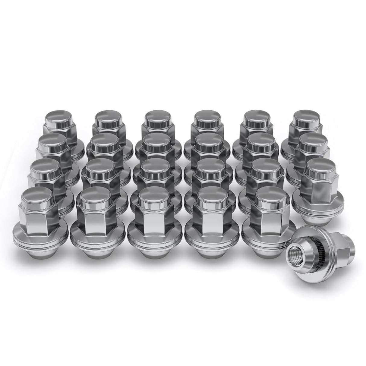 24x 14x1.5 OEM Toyota / Lexus Style Mag Lug Nuts For Tacoma, Tundra, Land Cruiser, Sequoia, LX, GX Black Or Chrome Wheel Lugs With Attached Washer 14mm x 1.5