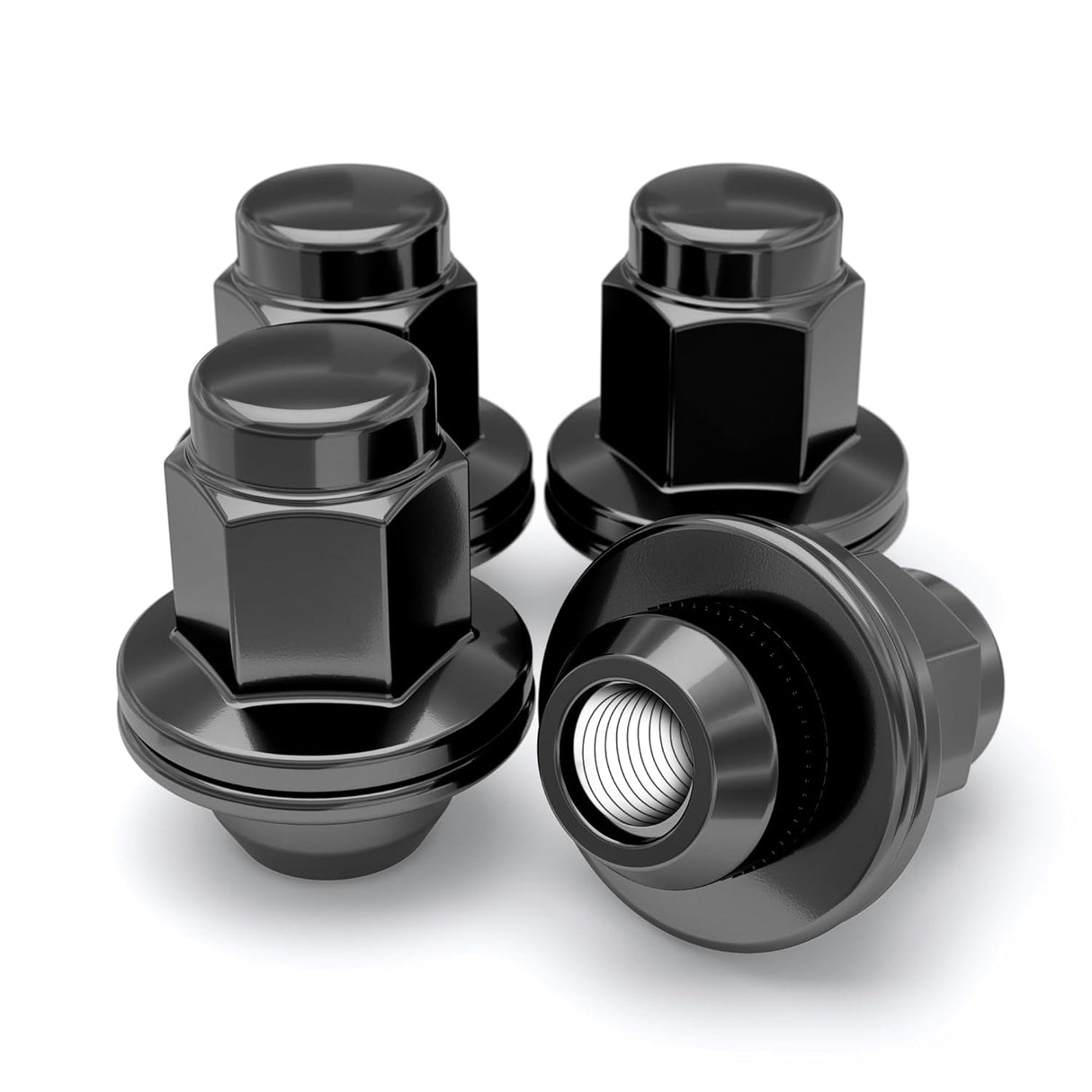 24x 14x1.5 Black OEM Toyota / Lexus Mag Lug Nuts Tacoma, Tundra, Land Cruiser, Sequoia, LX, GX Black Wheel Lugs With Attached Washer 14x1.5
