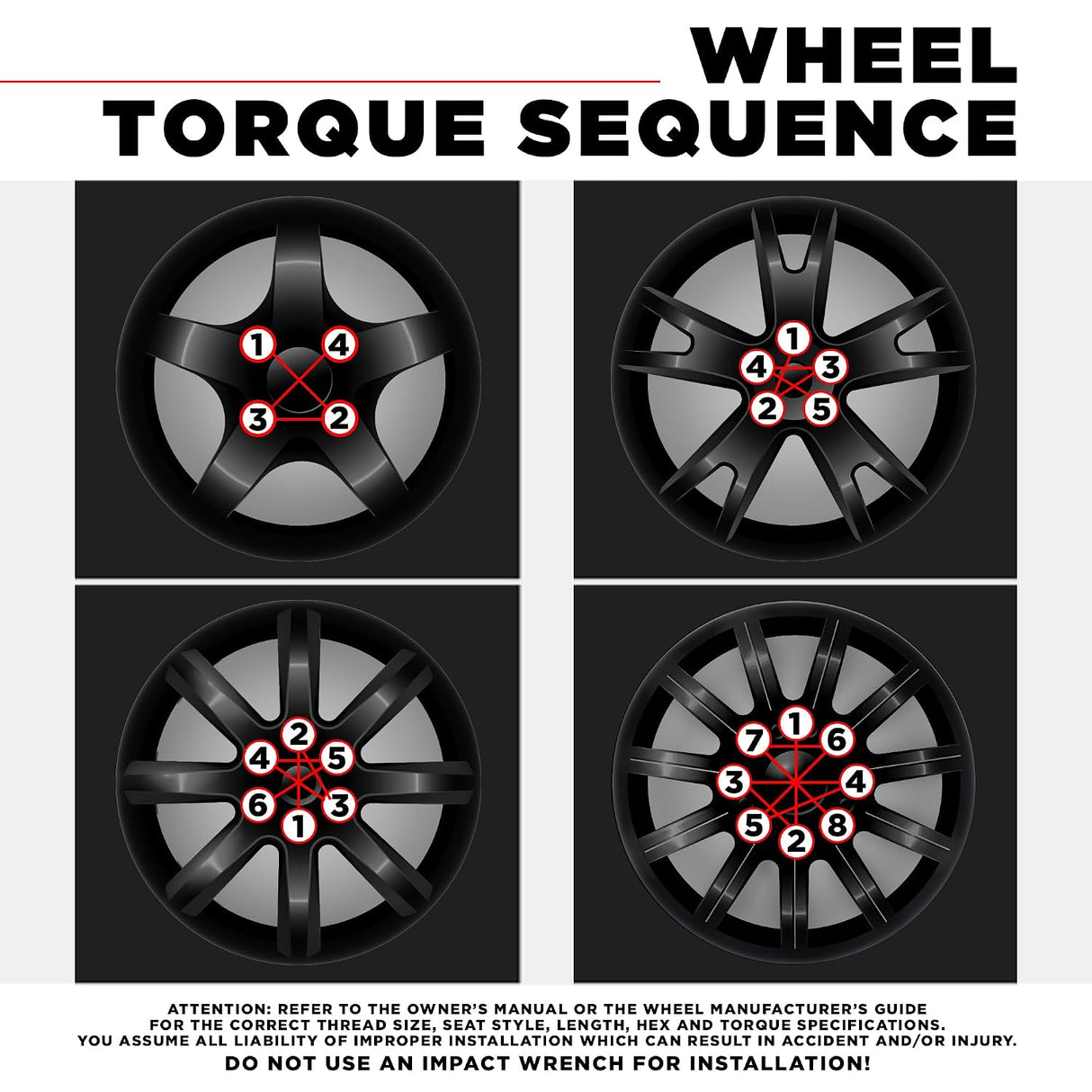 23 Matte Black Jeep Lug Nuts | 6 Spline Tuner | 1/2"-20 | Closed End |+Key 5X5