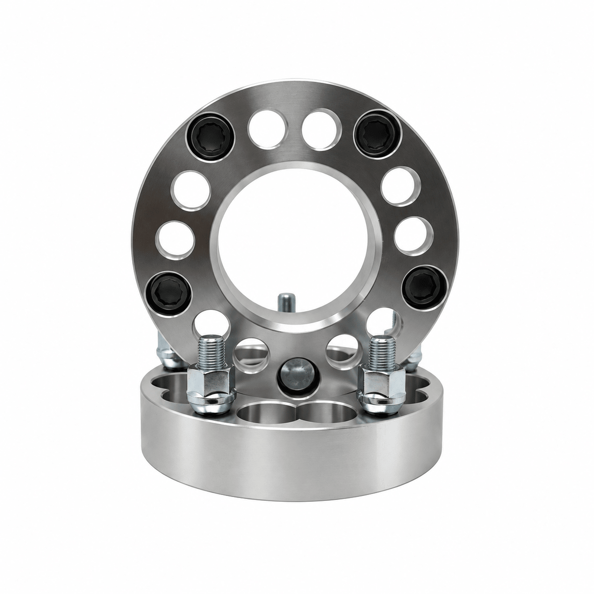 4x 5x4.75 Or 5x5 to 5x4.75 Wheel Adapters | 1.5" Inch Thick (38mm) | Dual Drilled Universal Fit 5x4.75 Or 5x5 Vehicles | 12x1.5 Studs & Lug Nuts | 78.1mm Center Bore | Forged 6061 T-6 Aerospace Grade Hard Anodized Aluminum - SET Group USA