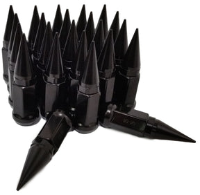 20 BLACK SPIKED EXTENDED LUG NUTS 1/2-20 SPIKE LUG NUTS - Set Group USA - 1