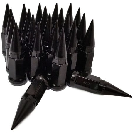 20 BLACK SPIKED EXTENDED LUG NUTS 1/2-20 SPIKE LUG NUTS - Set Group USA - 1